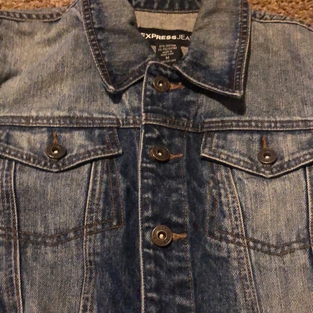 Stonewashed Button Down Express Jean Jacket - image 2